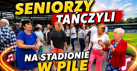 Seniorzy tańczyli na stadionie w Pile