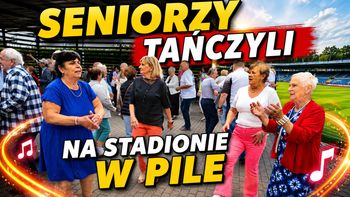 Seniorzy tańczyli na stadionie w Pile