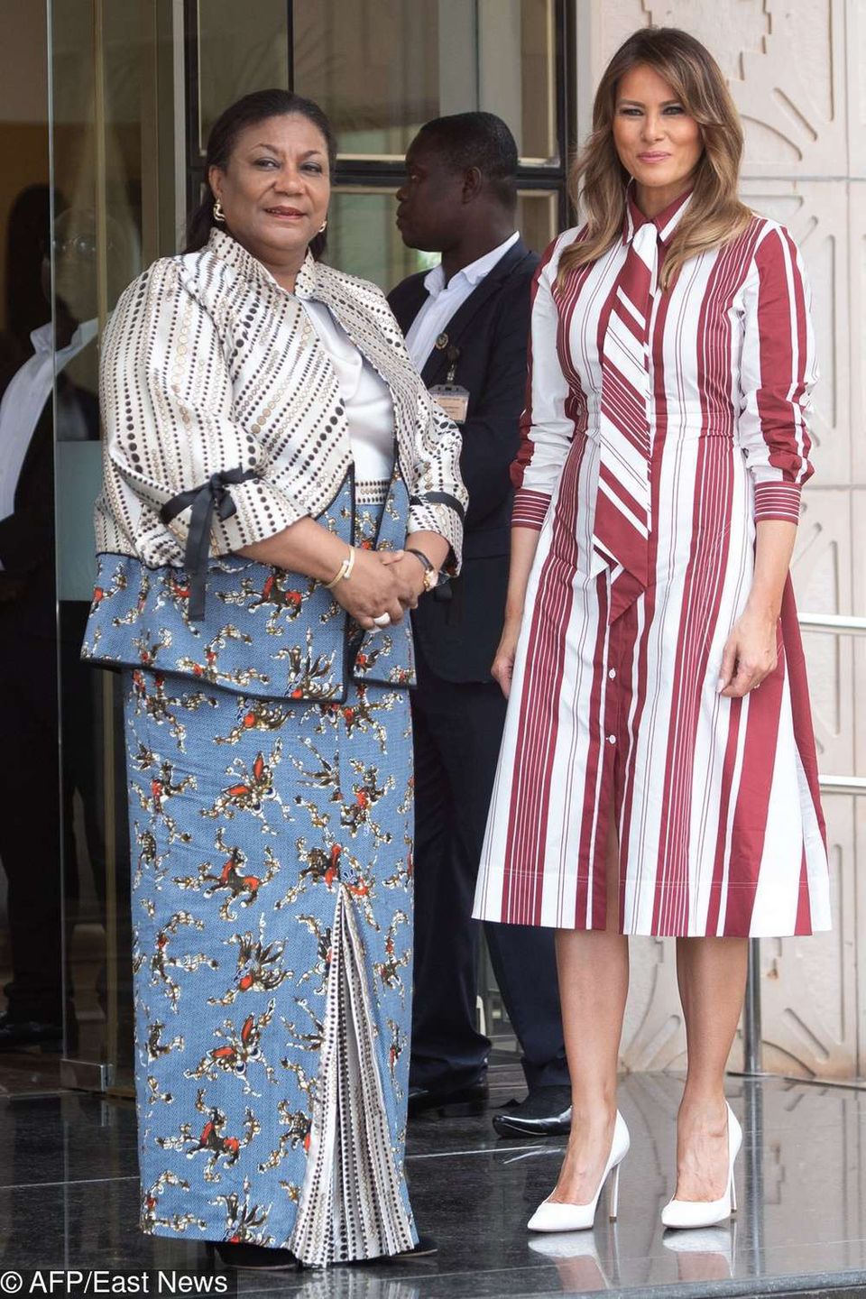 Rebecca Akufo-Addo (Pierwsza Dama Ghany) i Melania Trump podczas spotkania w Akrze