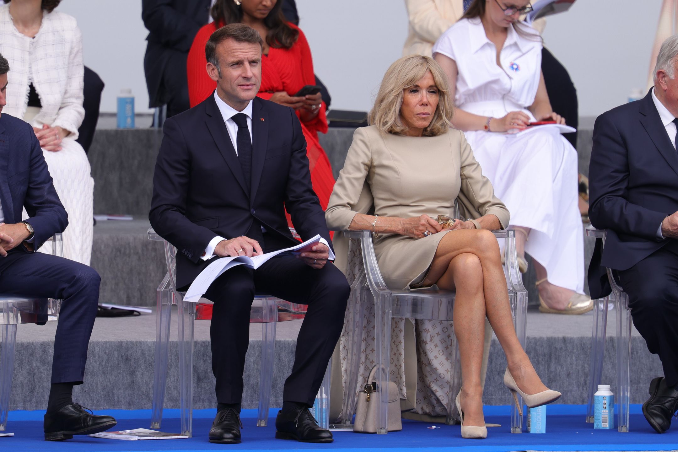 Brigitte Macron i jej mąż Emmanuel Macron celebrują Dzień Bastylii