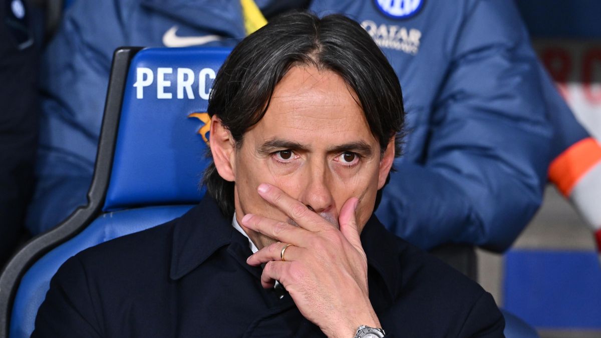 PAP/EPA / Michele Maraviglia / Simone Inzaghi w czasie meczu Interu Mediolan z Atalantą BC