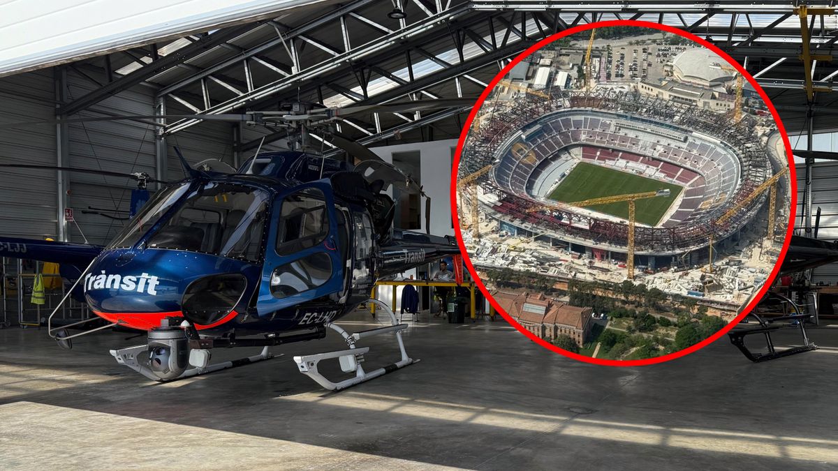 WP SportoweFakty / Łukasz Kuczera / Na zdjęciu: Barca Sky Tour, w kółku Camp Nou widziane z lotu ptaka