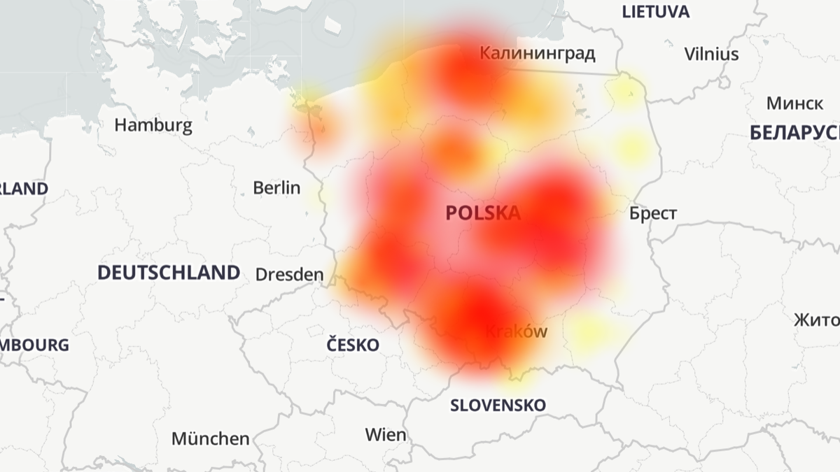 Vectra zmaga się z awarią internetu, fot. Oskar Ziomek/downdetector