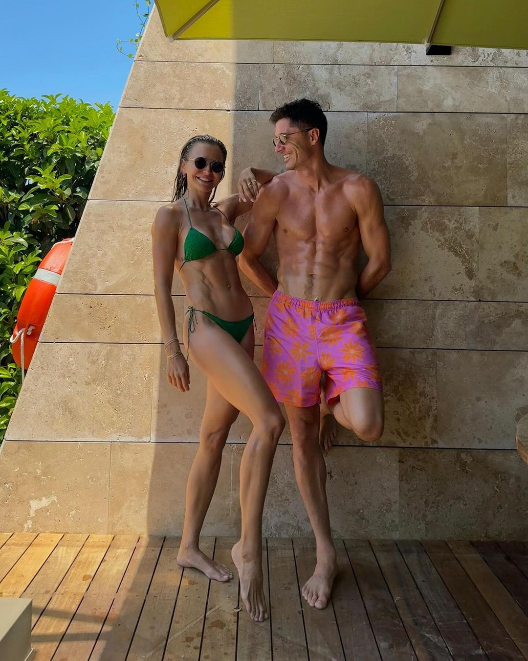 Anna Lewandowska z mężem