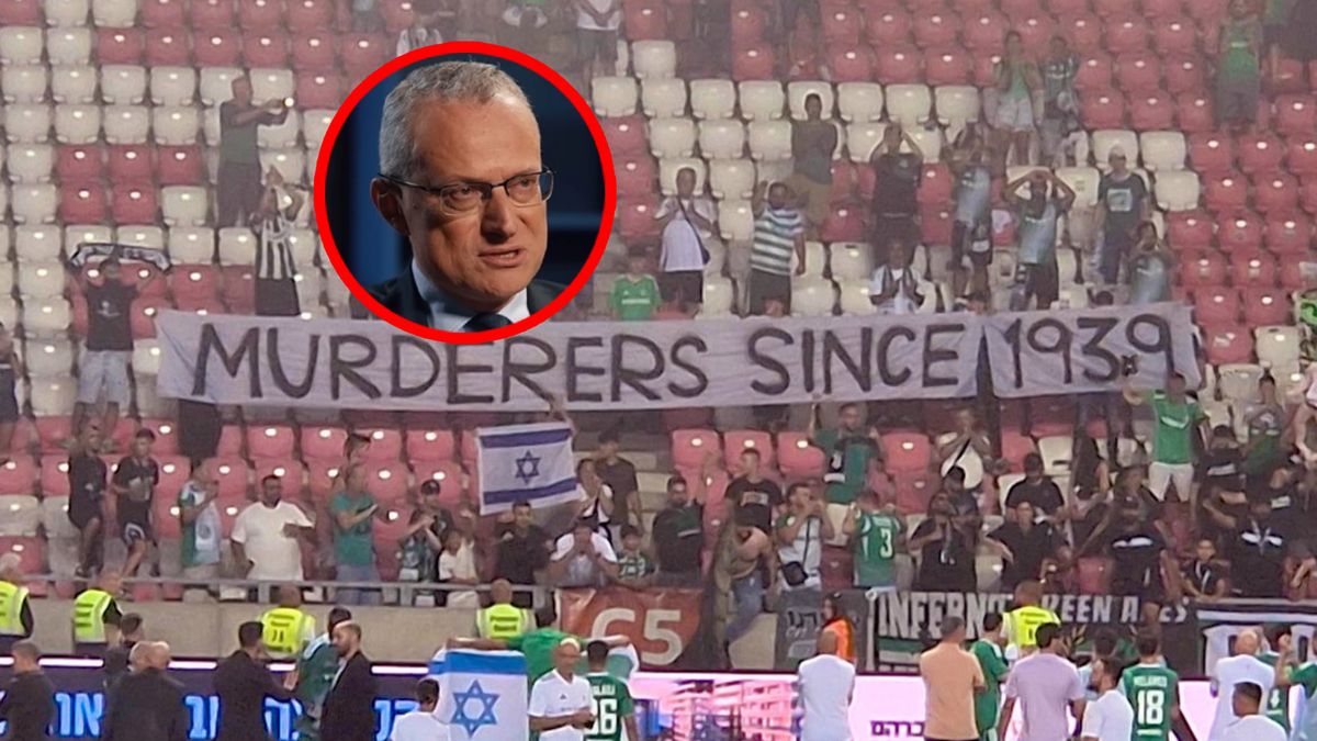 Twitter / mmagierowski / YouTube / didaskalia / Na zdjęciu: Marek Magierowski i transparent Izraelczyków