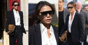 Pochmurna Victoria Beckham przemierza ulice Paryża w oversizeowym garniturze