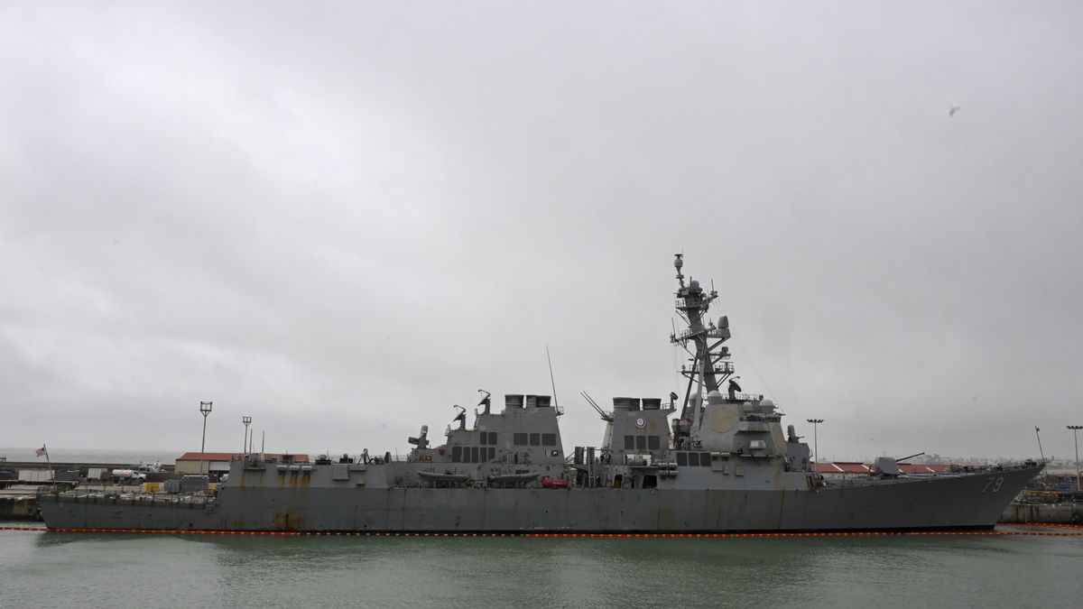 ROTA, SPAIN - JANUARY 29: Several warships take part at the port as the naval drill of STEADFAST DART 26, one of NATOâs largest exercises in 2026, is announced at a press conference held in Rota, Spain on January 29, 2026. The exercise aims to demonstrate the rapid deployment of the Allied Response Force (ARF) to Germany and showcase interoperability capabilities. (Photo by Halil Sagirkaya/Anadolu via Getty Images)
