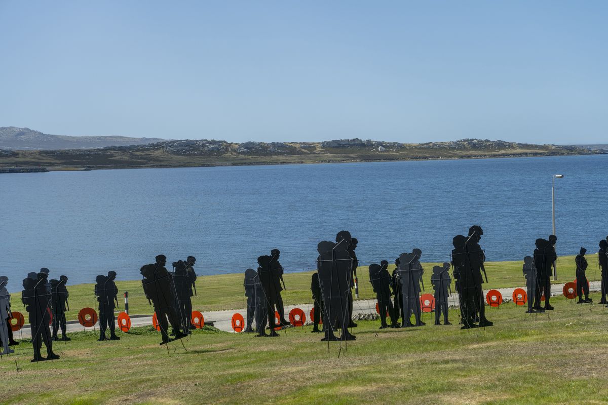 Sztuka uliczna w Port Stanley upamiętniająca 40. rocznicę wojny o Falklandy w 1982 roku
