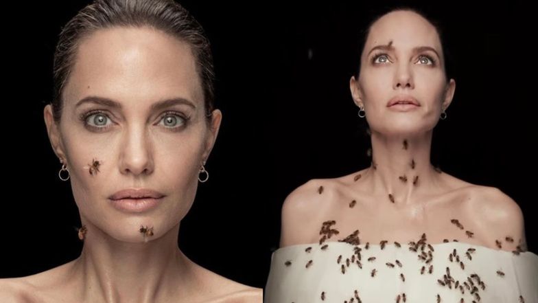 Angelina Jolie pozuje z pszczołami