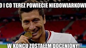 Piłkarz Roku UEFA. "Popatrz i Lewy to wygrał". Zobacz memy po wyborze Roberta Lewandowskiego