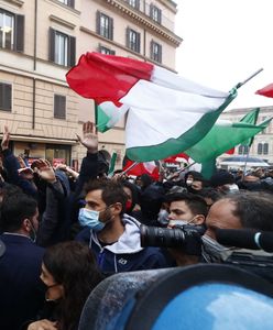 Włochy. Gwałtowny protest przeciwko obostrzeniom w Rzymie