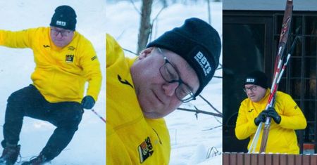 Ryszard Czarnecki na niby-stoku nie zjeżdża na nartach, a na swym boku (ZDJĘCIA)