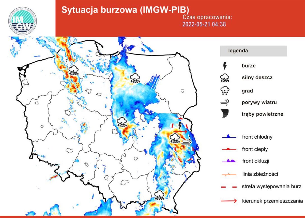 Pogoda. Strefa burz nad Polską