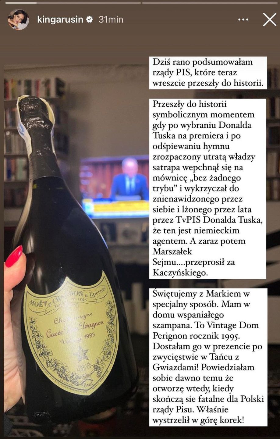 Kinga Rusin świętuje koniec rządów PiS-u