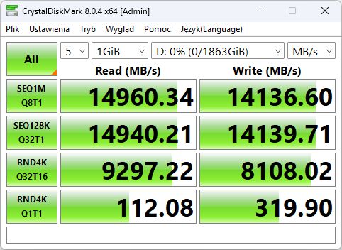 WD Black SN8100 2 TB - CrystalDiskMark 8
