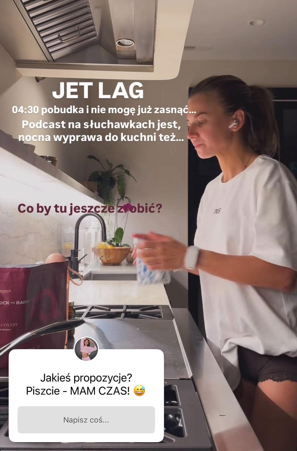 Anna Lewandowska relacjonuje poranek z jet lagiem
