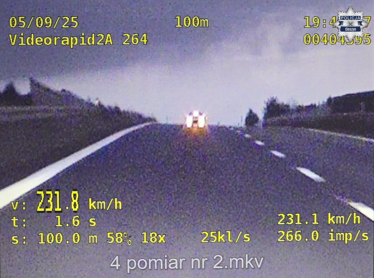 Pędził 231 km/h na S52. Policja nie miała litości