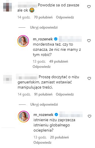 Małgorzata Rozenek odpowiada na komentarze