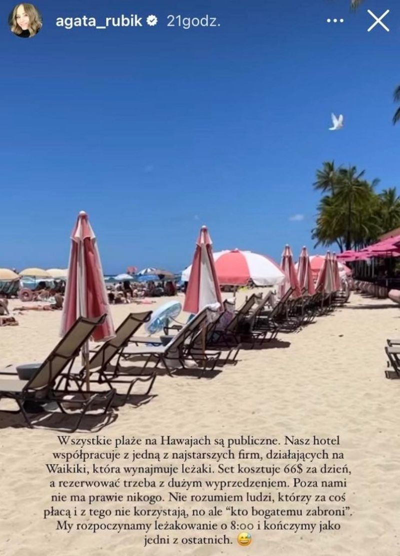 Agata i Piotr Rubikowie wypoczywają na Hawajach. Zdradzili, ile kosztują atrakcje