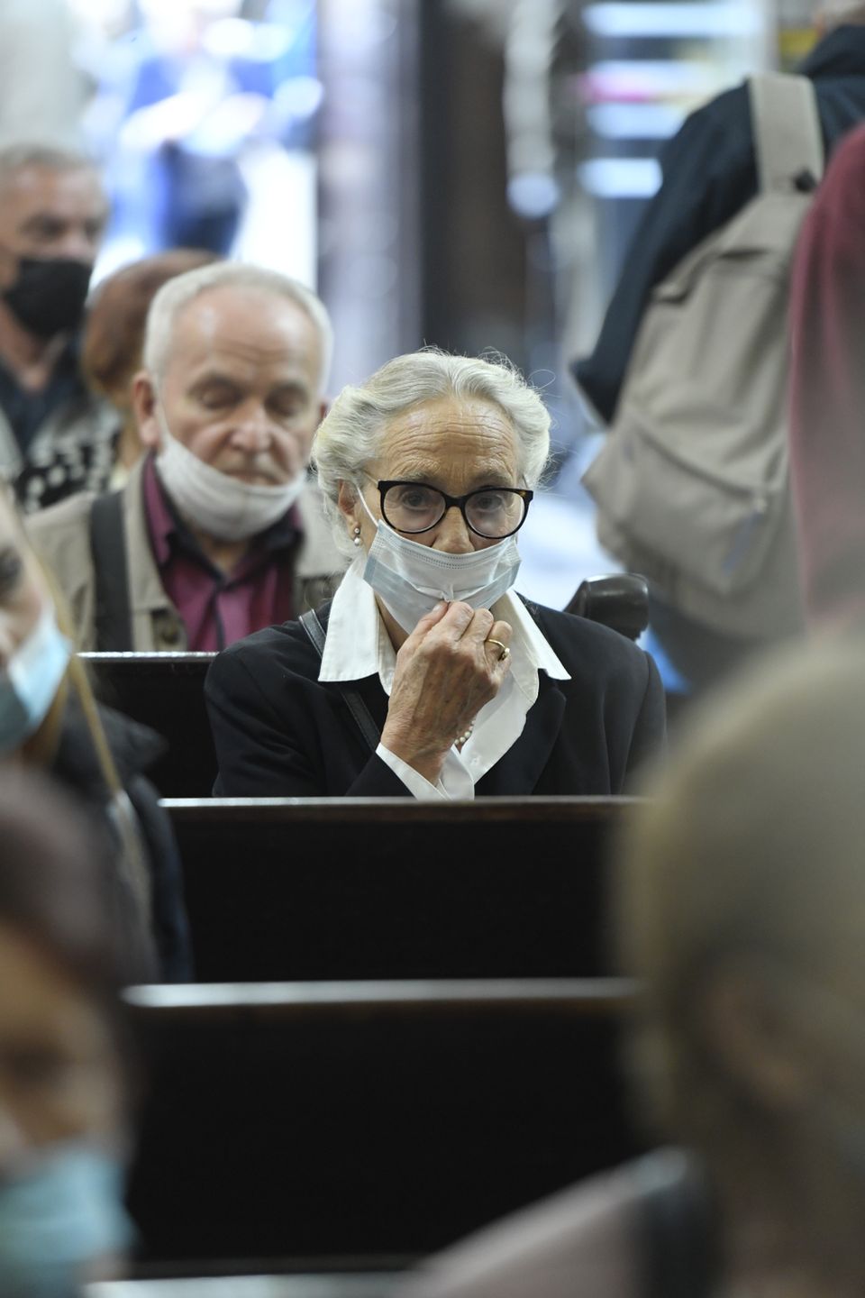 Maja Komorowska - pogrzeb Wiesława Gołasa