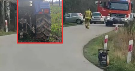 Zaczepił o stalową linkę na drodze. Doszło do poważnego wypadku