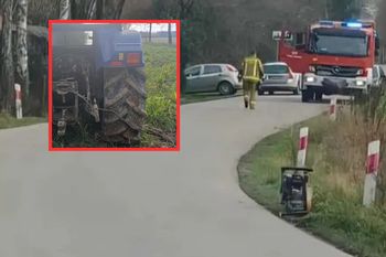 Zaczepił o stalową linkę na drodze. Doszło do poważnego wypadku