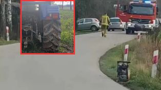 Zaczepił o stalową linkę na drodze. Doszło do poważnego wypadku