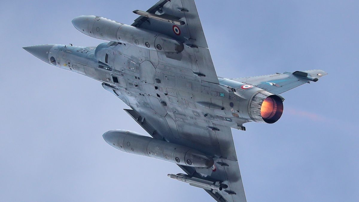 A Mirage 2000 611 aircraft of the French Air Force participates in the Tactical Leadership Programme in Albacete, Spain, on September 24, 2024. (Photo by Joan Valls/Urbanandsport /NurPhoto via Getty Images)