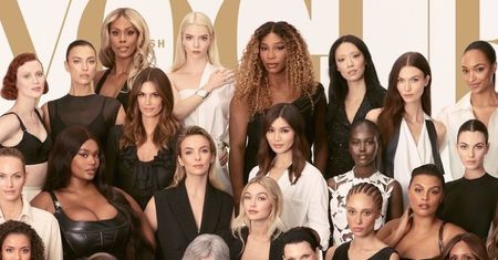 Tłum gwiazd mody i show biznesu NA JEDNEJ OKŁADCE brytyjskiego "Vogue'a": Victoria Beckham, Miley Cyrus, Cindy Crawford... (ZDJĘCIA)