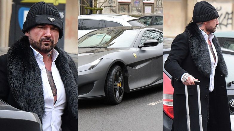 Patryk Vega z gołą klatą w ferrari za 1,2 miliona złotych