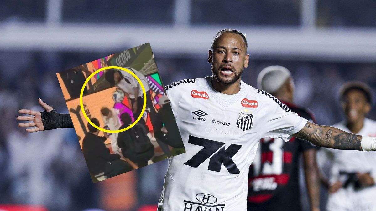 Getty Images / Ricardo Moreira/ x.com/fdalvinegro / Na zdjęciu: Neymar/ w ramce: córka Neymara uderzona w głowę piłką