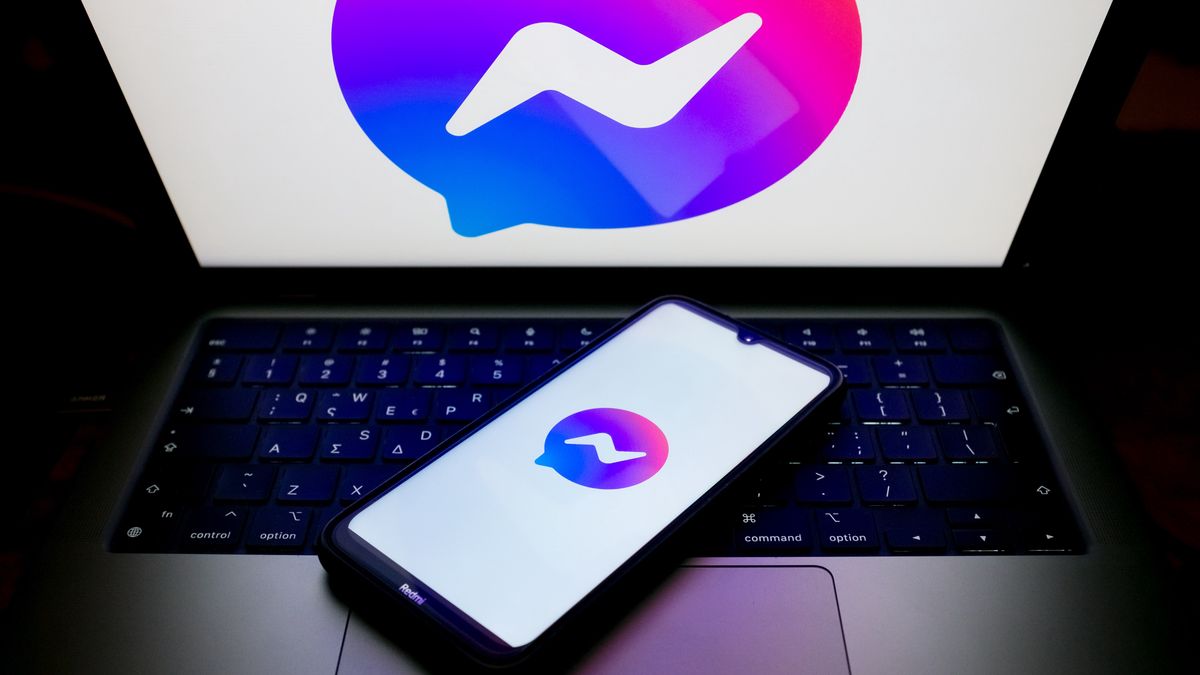 In this photo illustration, the Messenger logo is displayed on a smartphone screen and on a computer screen in Athens, Greece, on May 2, 2024. (Photo by Nikolas Kokovlis/NurPhoto via Getty Images)