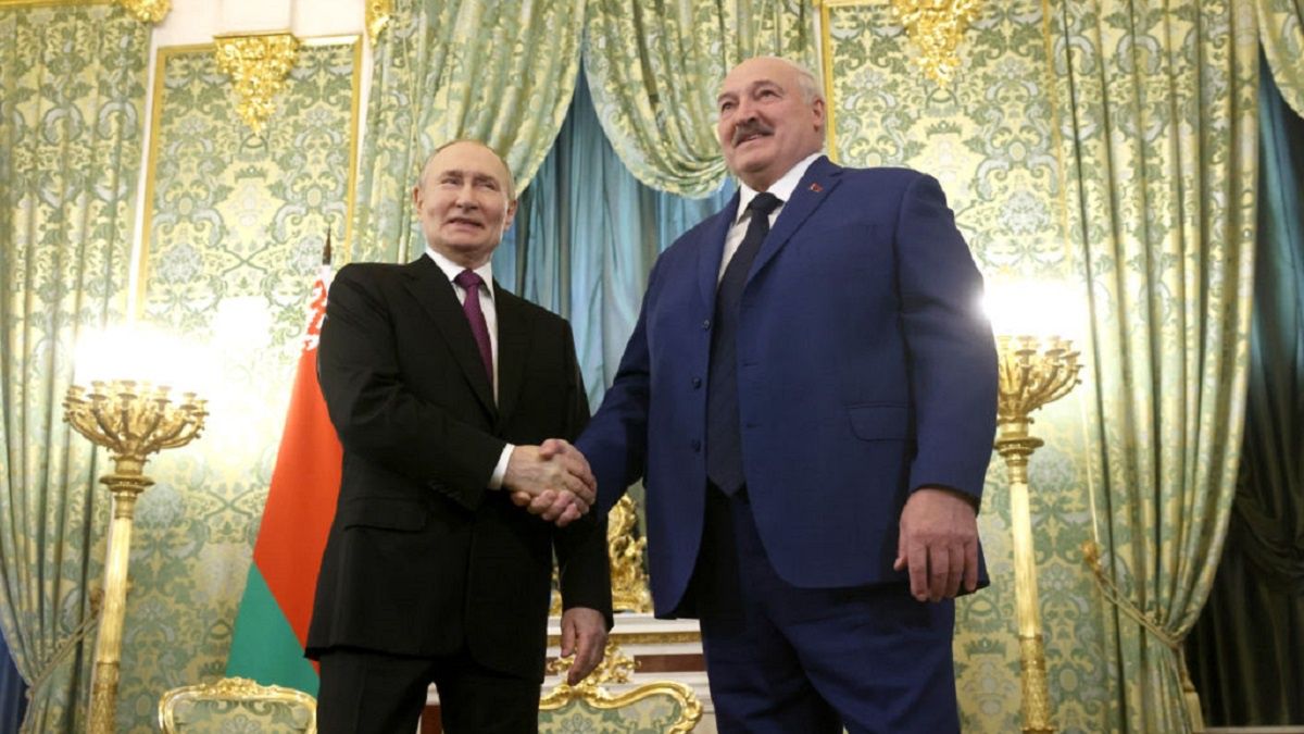 Russian President Vladimir Putin Hosts Belarusian President Alexander Lukashenko In Moscow
MOSCOW, RUSSIA - MARCH 13 (RUSSIA OUT) Russian President Vladimir Putin (L) greets Belarusian President Alexander Lukashenko (R) during their bilateral meeting at the Grand Kremlin Palace, March 13, 2025, in Moscow, Russia. President of Belarus Lukashenko is having first foreign trip after re-election. (Photo by Contributor/Getty Images)
Contributor