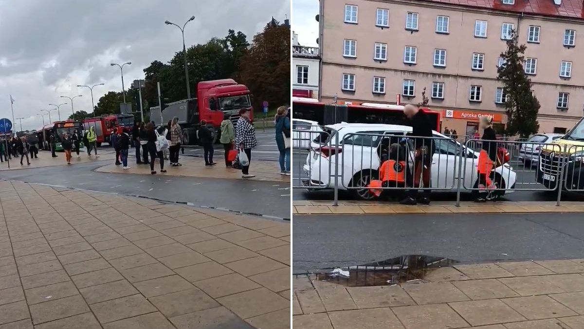 Ciężarówka uderzyła w tył toyoty na al. Tysiąclecia