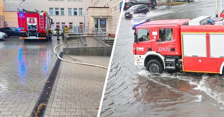 Ulewy w Rzeszowie. Zalało część szpitala, wstrzymano przyjęcia