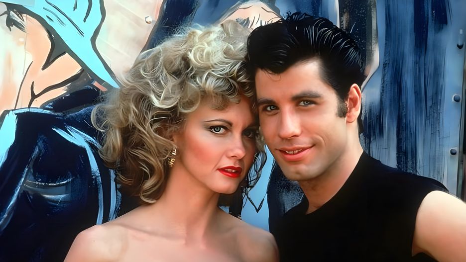 Olivia Newton-John i John Travolta w filmie "Grease"