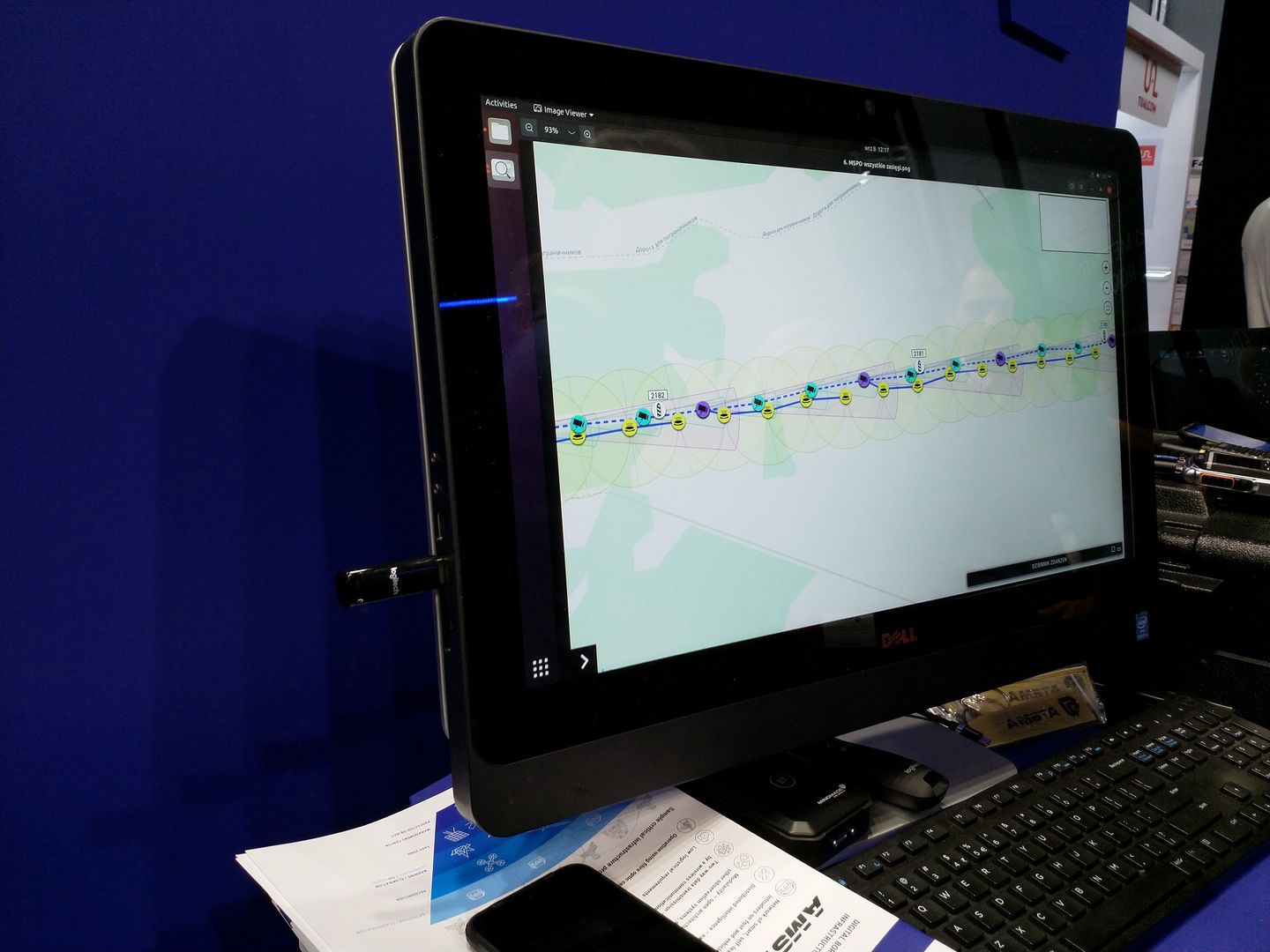 Centrum operacyjne systemu perymetrycznego AMSTA. To widzi operator. MSPO 2022