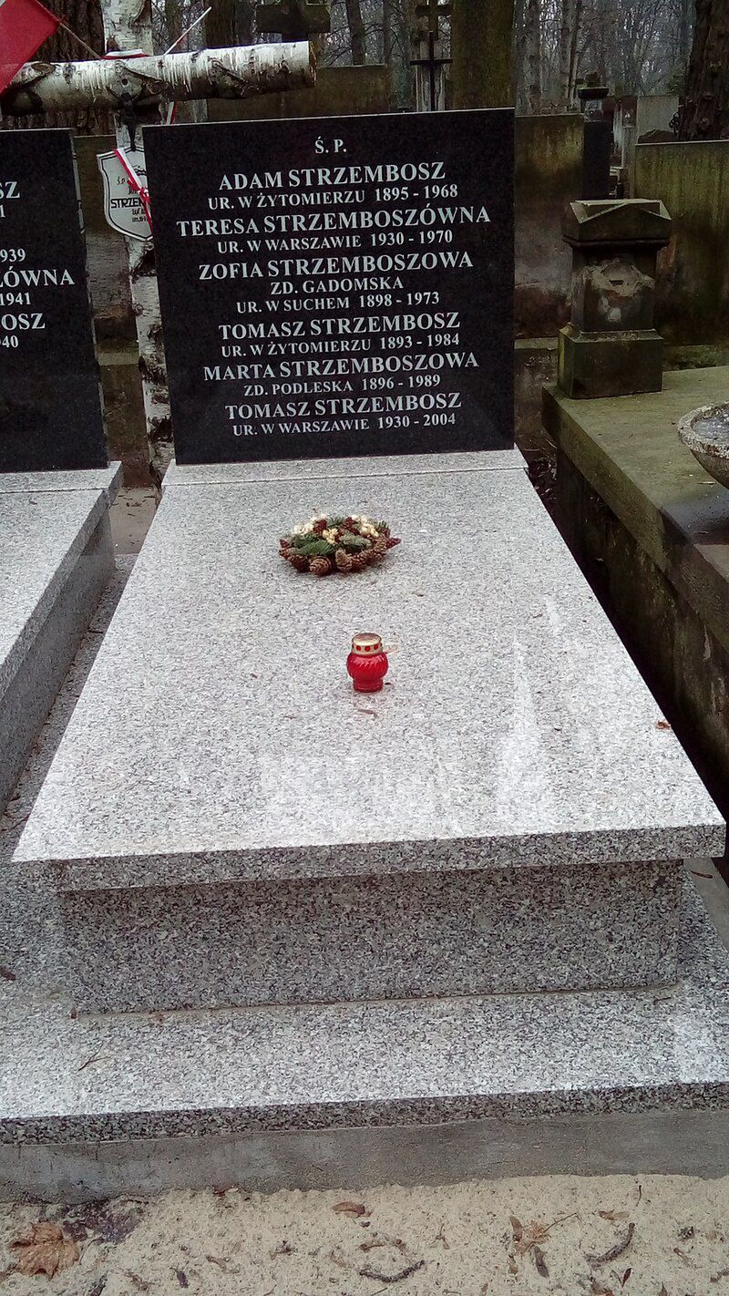 Grób rodziny Adama Strzembosza na Starych Powązkach