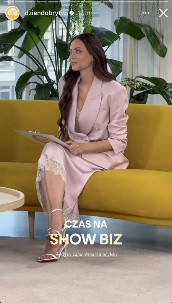 Edyta Zając w pastelowej stylizacji w "DDTVN" 