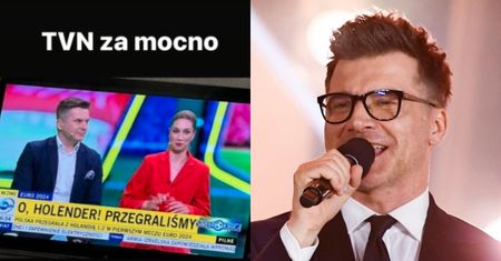 Tomasz Kammel drwi z pomeczowej belki w TVN24. Nagle wspomniał o paskowym z TVP Info: "Zacząłem się zastanawiać..." (FOTO)