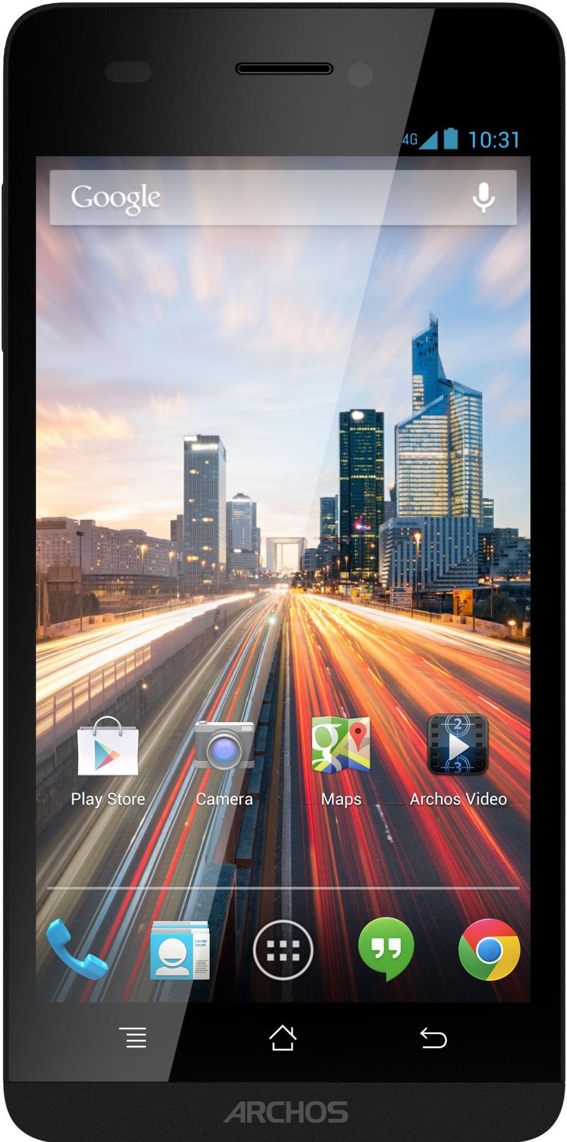 ARCHOS 50b Helium 4G posiada niecodzienny design oraz duży, wyraźny ekran.