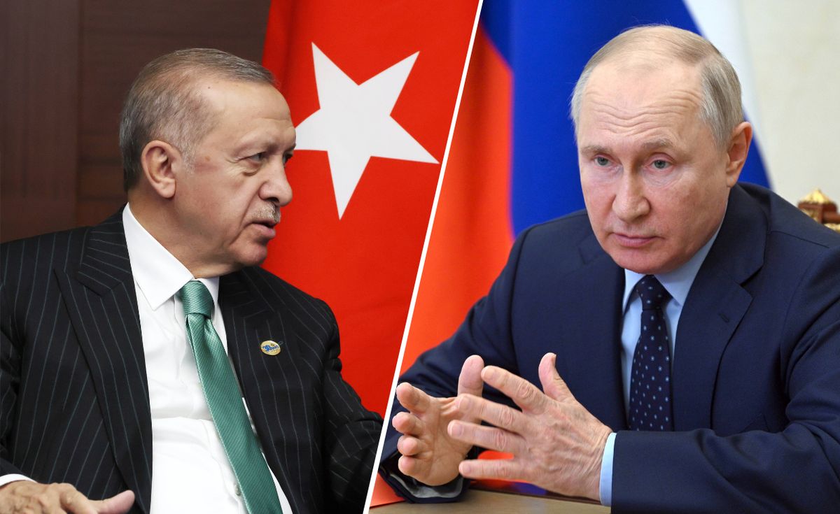 Prezydent Turcji Recep Tayyip Erdogan i  Władimir Putin