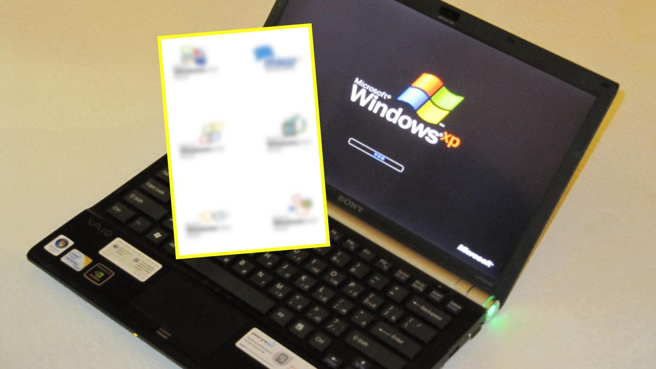 Logo Windows XP podczas uruchamiania komputera