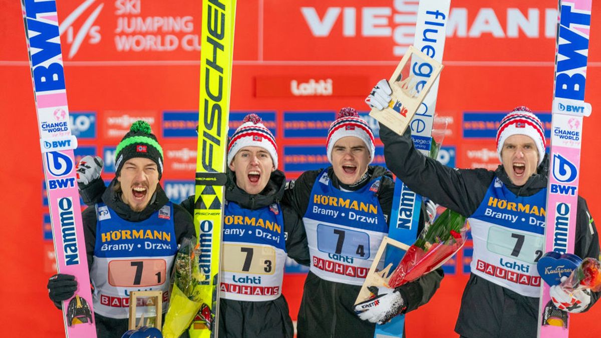 Getty Images / Vianney Thibaut/NordicFocus / Na zdjęciu: norwescy skoczkowie 