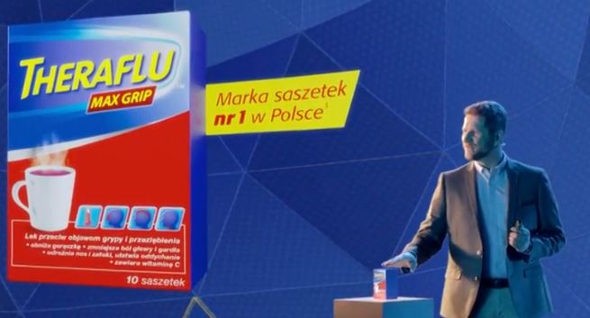 Theraflu Max Grip reklamowany jako „skoncentrowana siła w walce z objawami grypy” (wideo)