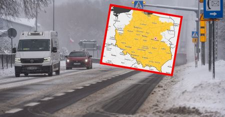 Silny mróz i śnieżyce. Niemal cały kraj na żółto