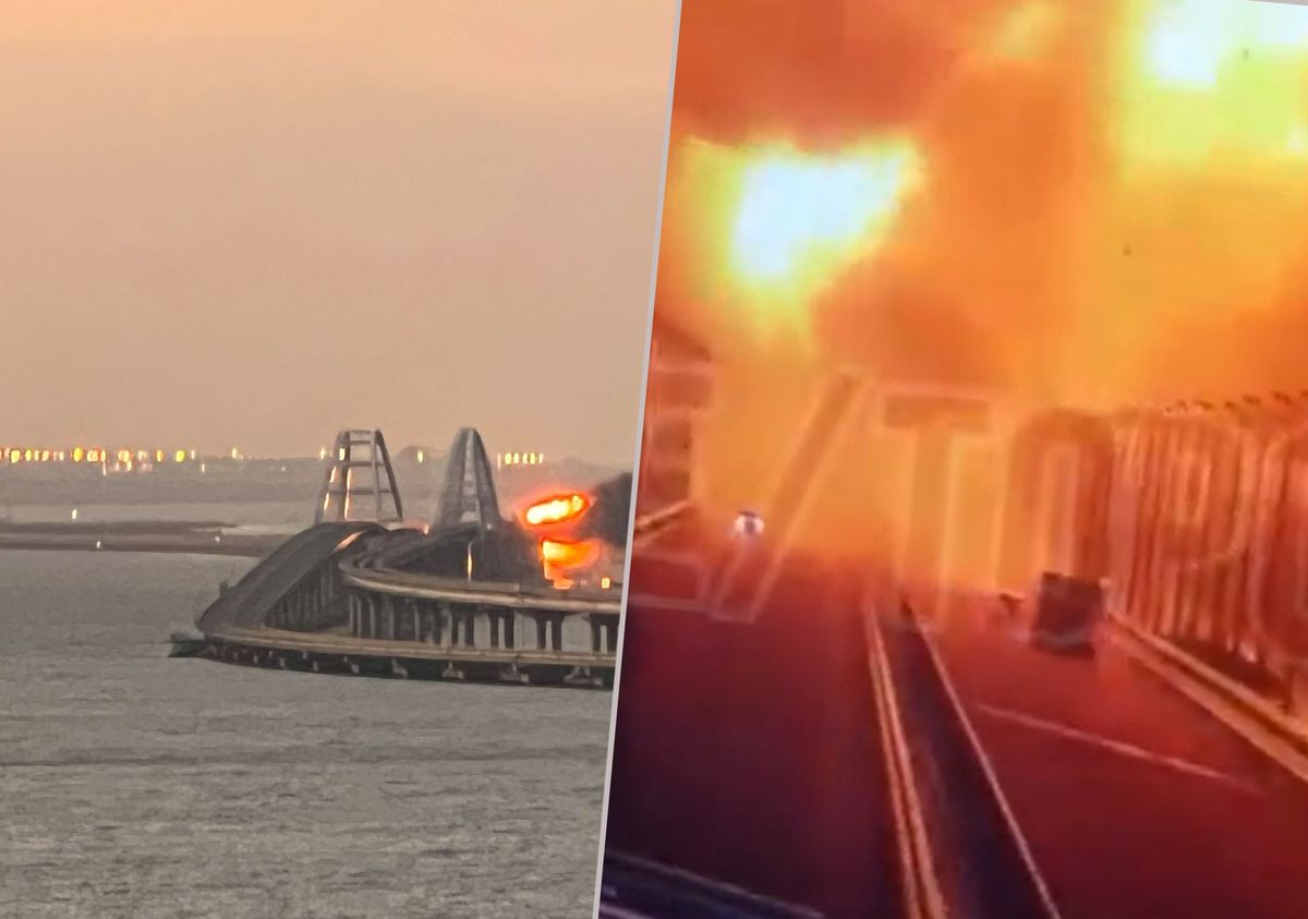 Most Krymski. Kamery monitoringu uwieczniły moment wybuchu 