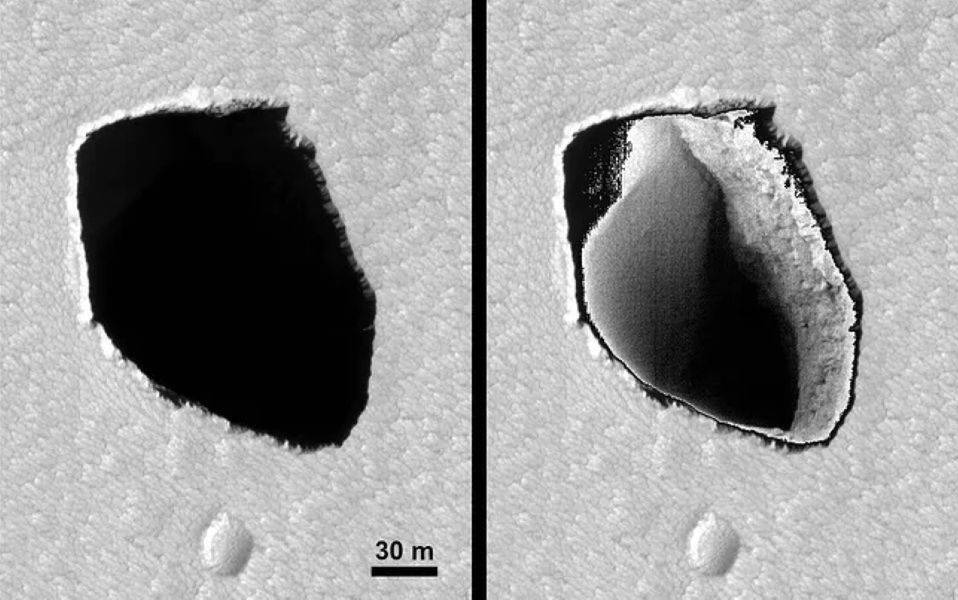 Dziura na Marsie ma kształt Polski. Zaobserwowała ją sonda NASA