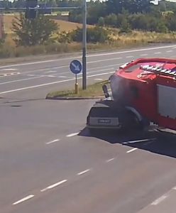 Koszmarny wypadek w Lubinie. Kamera zarejestrowała przerażający moment