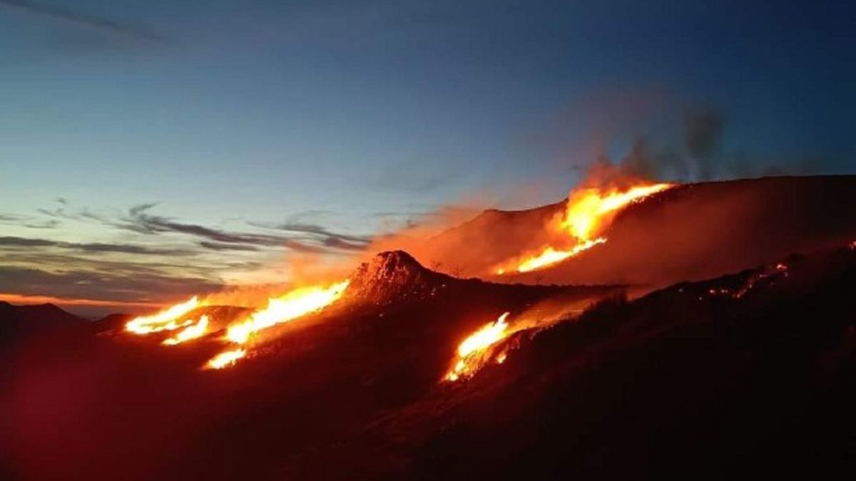 Pożar na Połoninie Caryńskiej.